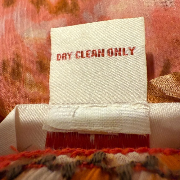 Sundance NWOT Size PL Pretty Orange & Brown Semi-Sheer Long Sleeve Blouse (0635) - Picture 12 of 14